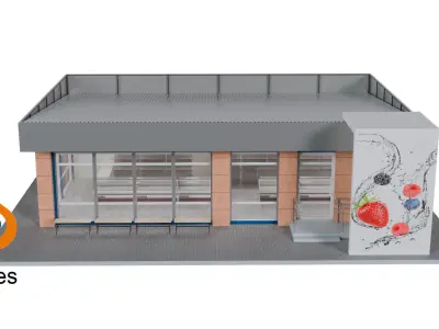 Mini market store 3D model