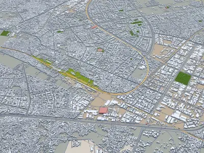 Ghaziabad India 40km Low-poly 3D model