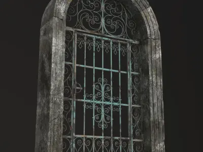 Old Forged gate  Low-poly 3D model