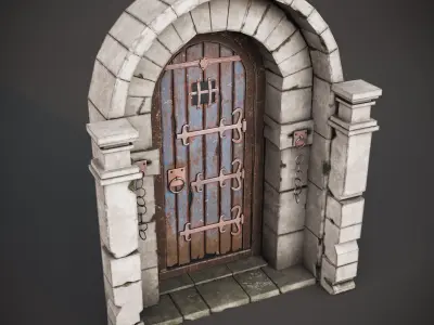 Medieval Gate - Game Ready  Low-poly 3D model