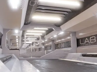 sci-fi laboratory tunnel  3D model
