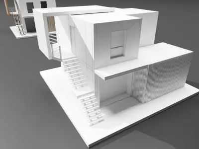 Modern housing project model 3D render 3D model