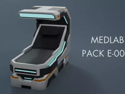 Low Poly Sci-Fi MedLab Pack E-001 Low-poly 3D model