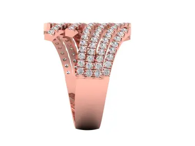 Solitaire Wedding Engagement Women Rings By Pass Band 3D print model