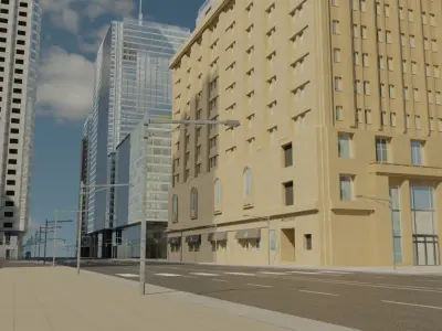 CityBlock01 buildings Low-poly 3D model