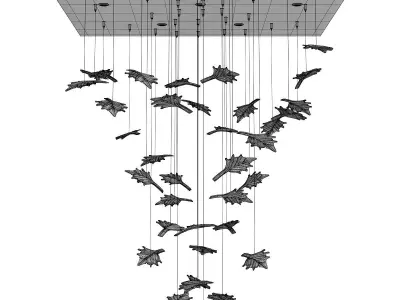 Chandelier leaves Low-poly 3D model