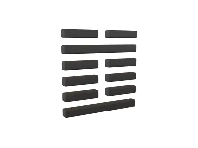 I Ching Hexagrams 3 zhun v1 001 Low-poly 3D model