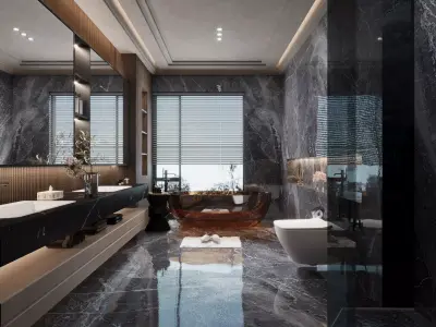 Modern Bathroom Low-poly 3D model