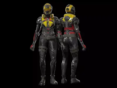 Cyberpunk Girl Character Low-poly 3D model