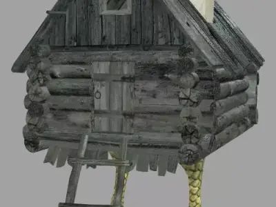 The Hut on Chicken Legs Baba Yaga Low-poly 3D model