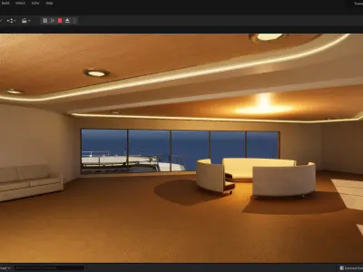 Tower - Rooftop and Inside - 3 floors Low-poly 3D model