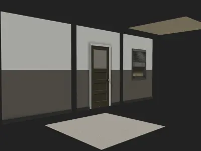 Office Simple Modular Structure Low-poly 3D model