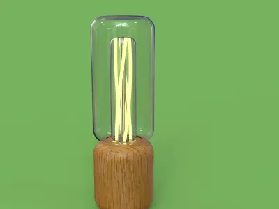 Realistic  Lamp with Filaments and Glass  KeyShot Rended 3D model