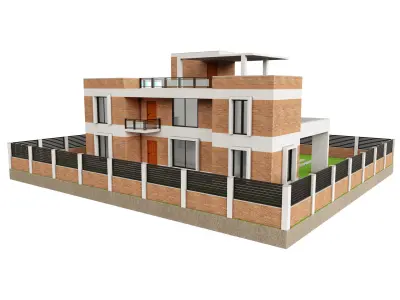 Modern Brick House 3 3D model