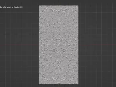 Wooden Door Floral Bas Relief Artcam Design 3D print model