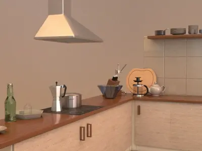 laos Kitchen Props Set 01 3D model