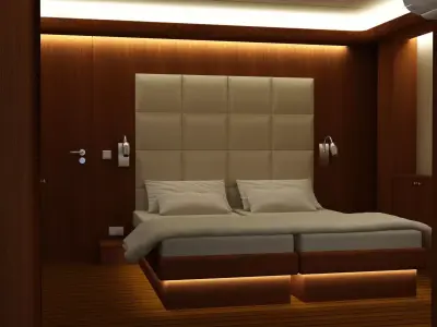 Bedroom bed or beds at person 3D model