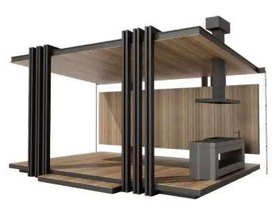 Pergola Barbecue 1 3D model