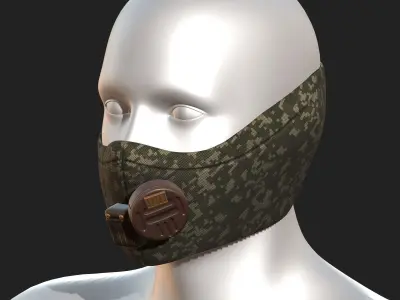 gas mask sci fi millitary combat low poly Low-poly 3D model