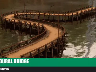 Procedural bridge  Free low-poly 3D model