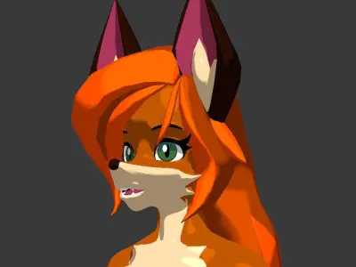 Acheron Kitsune Constructor Nude Low-poly 3D model