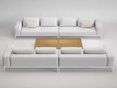 Outdoor Sofas and Table Set 3D model