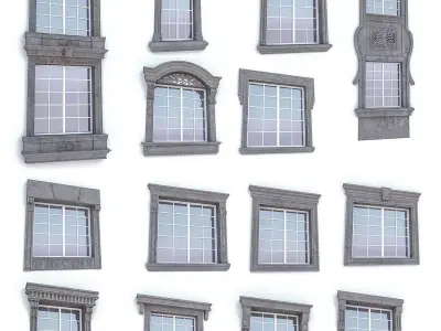 Classic Window Collection Low-poly 3D model