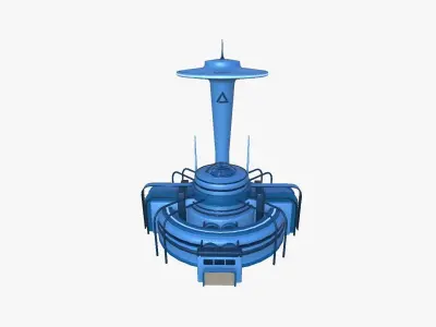 SciFi Facility D03 Blue - Sci Fi Exterior Design Low-poly 3D model