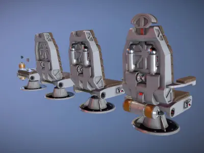 Sci-Fi Chair Kit Low-poly 3D model