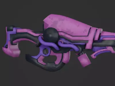  sci-fi weapon  Low-poly 3D model