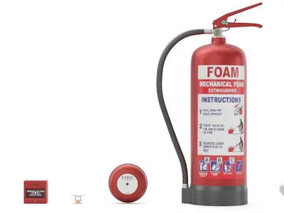 Fire Fighting System and security System 3D model