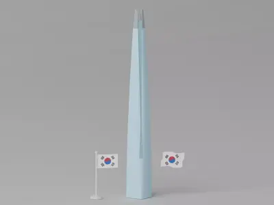 Lotte World Tower Seoul Korea 3D model