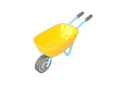 Cartoon Wheelbarrow v1 001 Low-poly 3D model