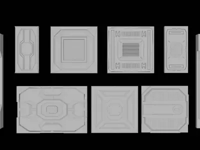 Sci-Fi Planes - 9 pieces Low-poly 3D model