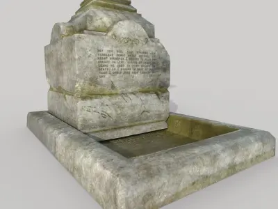 Environment gravestone with cross on top Low-poly 3D model