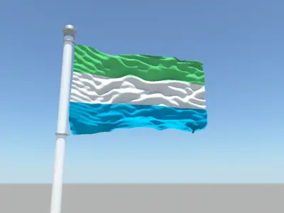 Sierra Leone flag 3D model