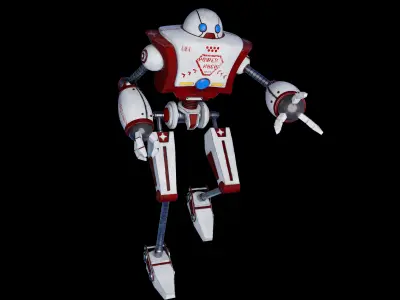 Cartoon 3d Robot model Low-poly 3D model