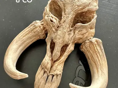 3D PRINTABLE MYTHOSAUR SKULL HORNS SORGAN FROG THE MANDALORIAN 3D print model