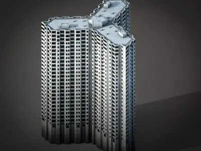 Pacific Park Plaza Low-poly 3D model