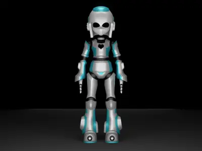 Cute Robot Low-poly 3D model