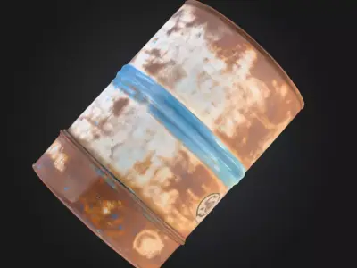 Oil Drum Low-poly 3D model