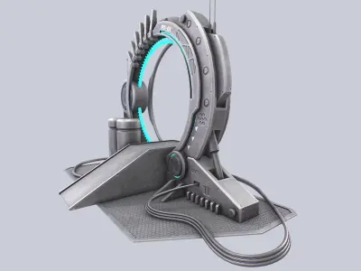 Sci fi portal Low-poly 3D model