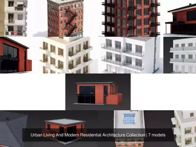 Urban Living And Modern Residential Architecture Collection 3D Model Pack