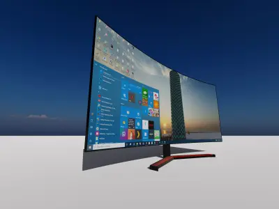 Gaming monitor  Low-poly 3D model