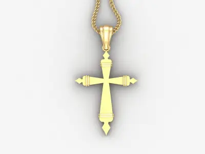 Light Gold 18K Cross Pendant 2CP095 3D print model