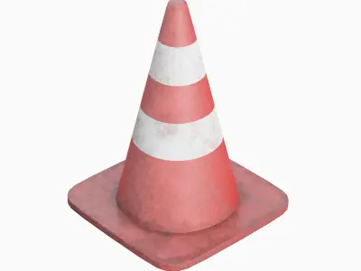 Traffic Cone 03 Low-poly 3D model
