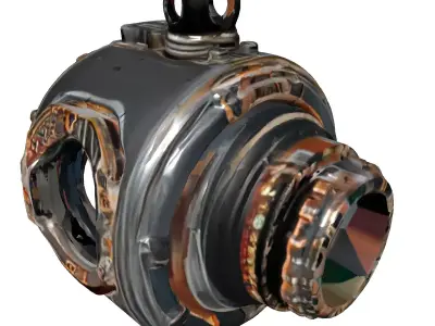 Rusty Industrial Mechanical Device Low-poly 3D model