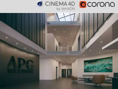 Corona - C4D files - Commercial Interior Space 3D model