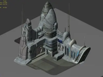 Sci Fi Building-Airport 01 3D model