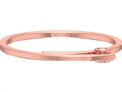 Solitaire Women Light Weight Band Ring 3D print model shop